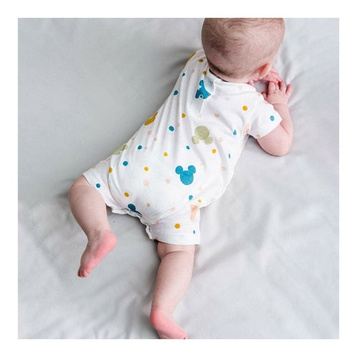 Baby's Short-sleeved Romper Suit Mickey Mouse White