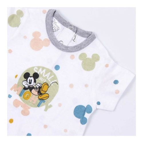 Baby's Short-sleeved Romper Suit Mickey Mouse White